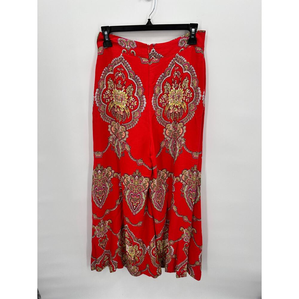 ANTHROPOLOGIE ETT:WA Red Print Manon Wide Leg Flared Pant // 2 - Picture 9 of 15